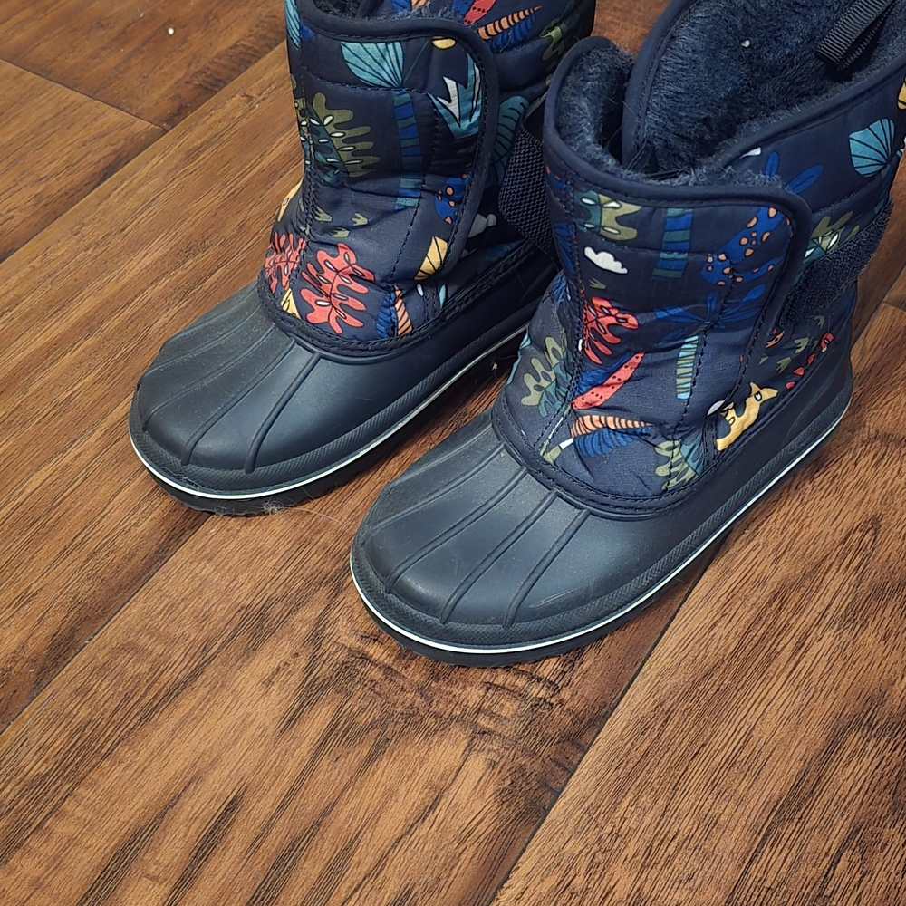 Kids' Navy and Multicolor Rain/snow Boots